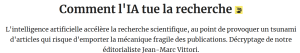 ia tue la recherche